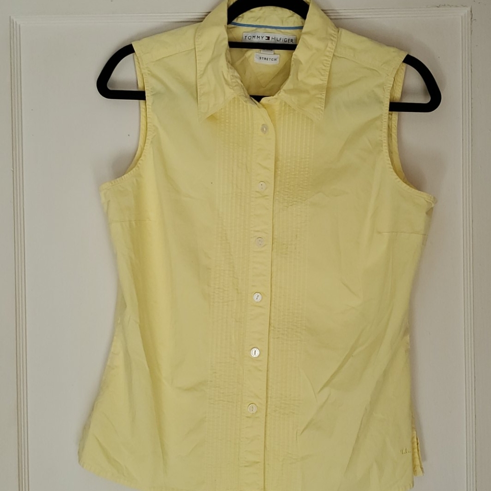 Tommy Hilfiger Sleeveless Button Up Shirt Size 14 - Picture 1 of 4